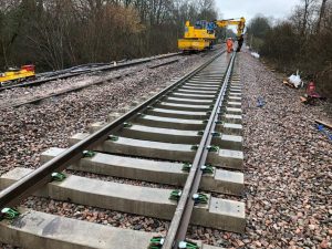 Track laying at the site of the Godstone Landslip