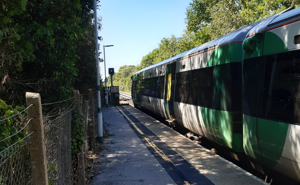 A train prepares to depart Penshurst on 30 May having transported me for a lockdown walk